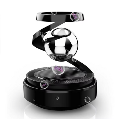 Solar-Powered Rotating Car Air Freshener–Suspension Perfume Diffuser Black-0