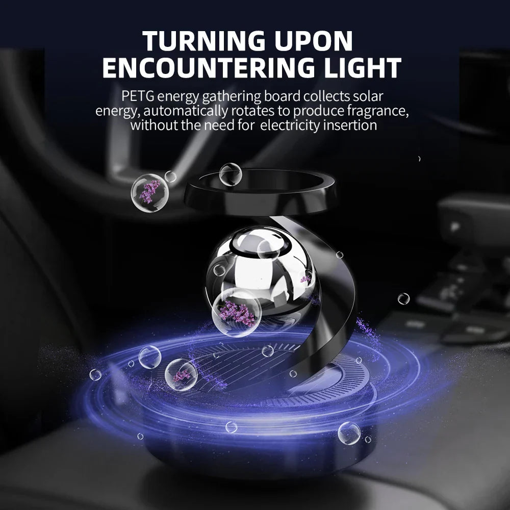 Solar-Powered Rotating Car Air Freshener–Suspension Perfume Diffuser Black-4