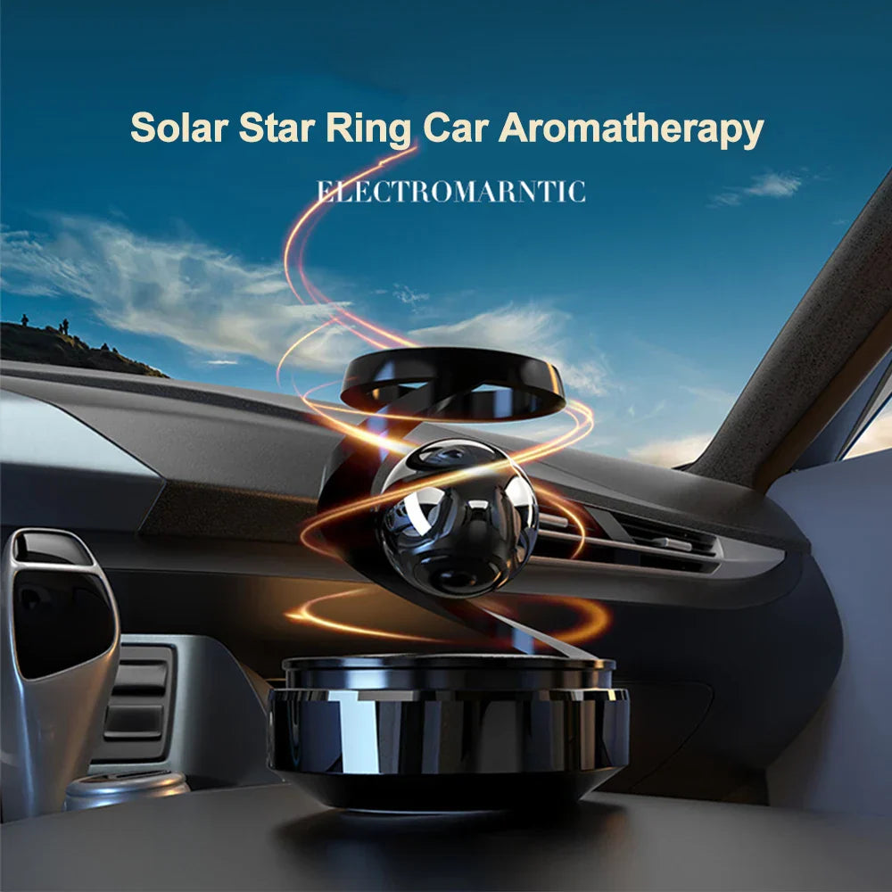 Solar-Powered Rotating Car Air Freshener–Suspension Perfume Diffuser Black-1