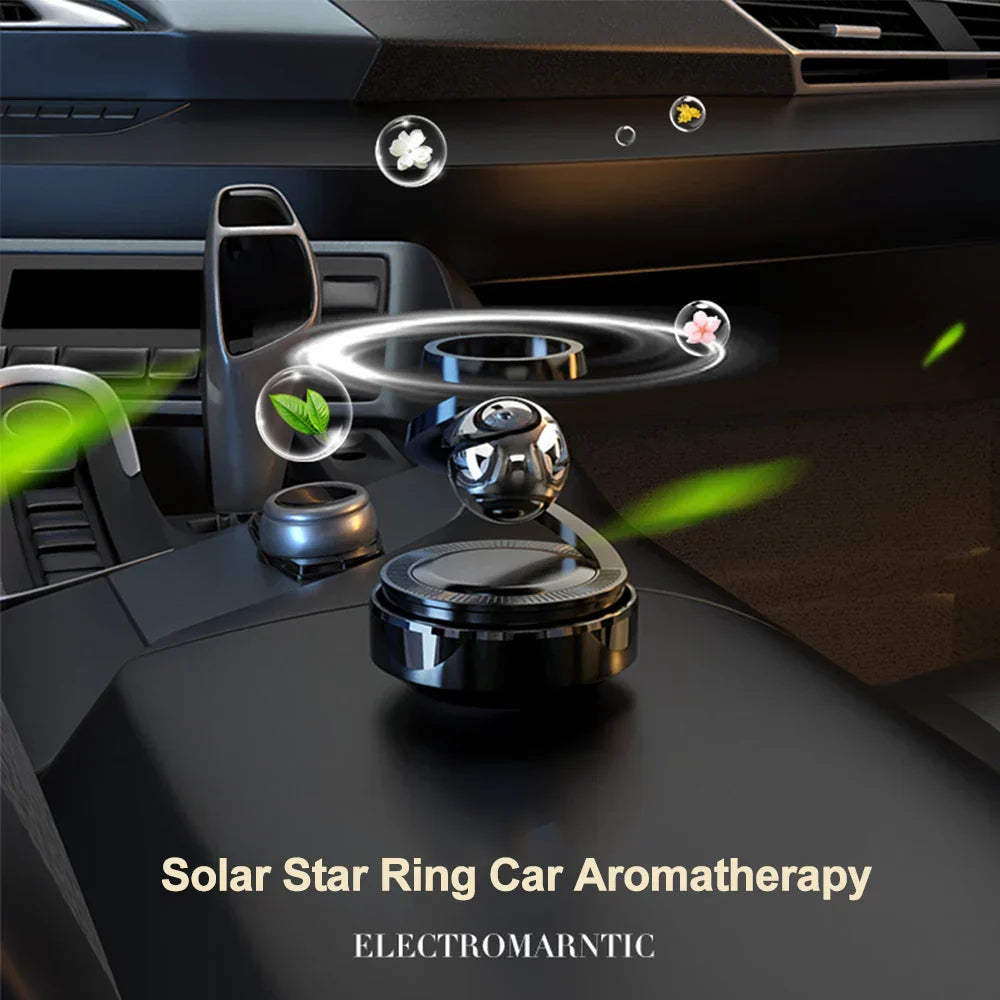 Solar-Powered Rotating Car Air Freshener–Suspension Perfume Diffuser Black-2
